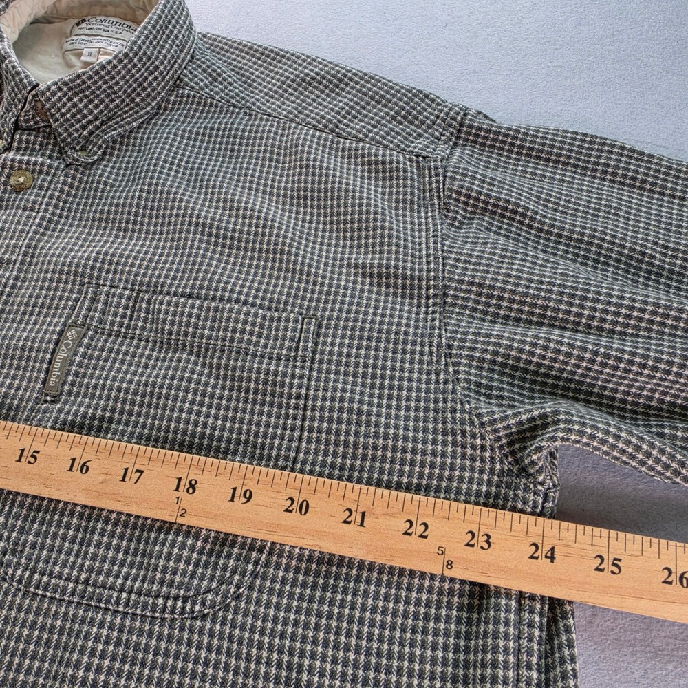 Columbia Sportswear Mens XL Green Micro Check Shirt Outdoorsy Gorpcore - Picture 6 of 8